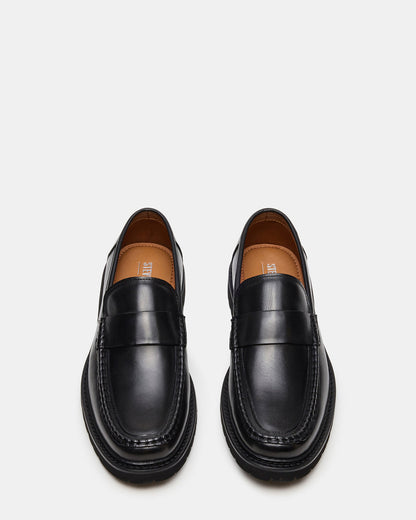 BRODIE Black Slip-On Lug Men's Loafer