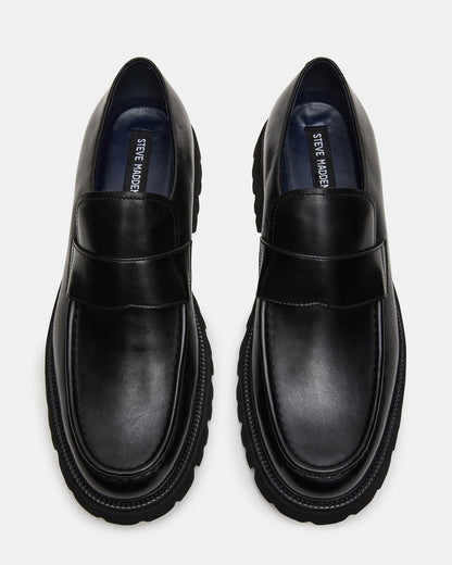 RADKIN Black Leather Slip-On Dress Men's Loafer