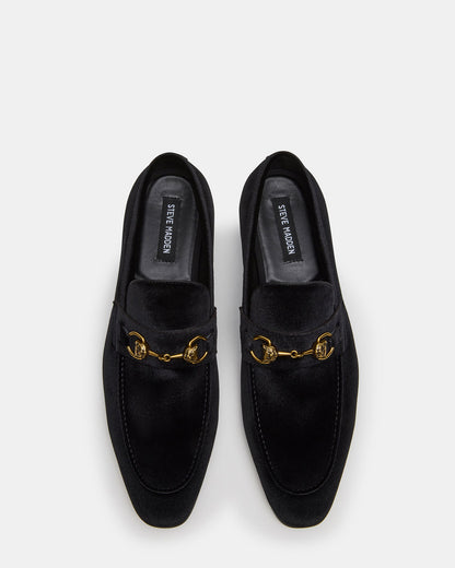 JAKIRO Black Velvet Slip-On Dress Men's Loafer