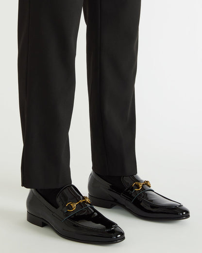 JAKIRO Black Patent Slip-On Dress Men's Loafer