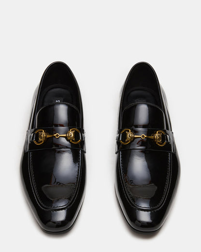 JAKIRO Black Patent Slip-On Dress Men's Loafer