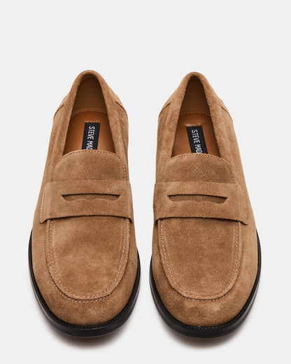 NATAN Taupe Suede Slip-On Dress Men's Loafer