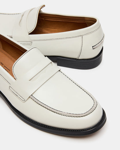 NATAN White Leather Slip-On Dress Men's Loafer