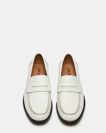 NATAN White Leather Slip-On Dress Men's Loafer