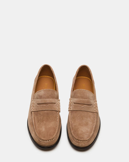 HUCKLE Taupe Suede Slip-On Men's Loafer