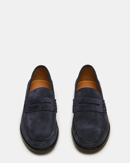 HUCKLE Navy Suede Slip-On Men's Loafer