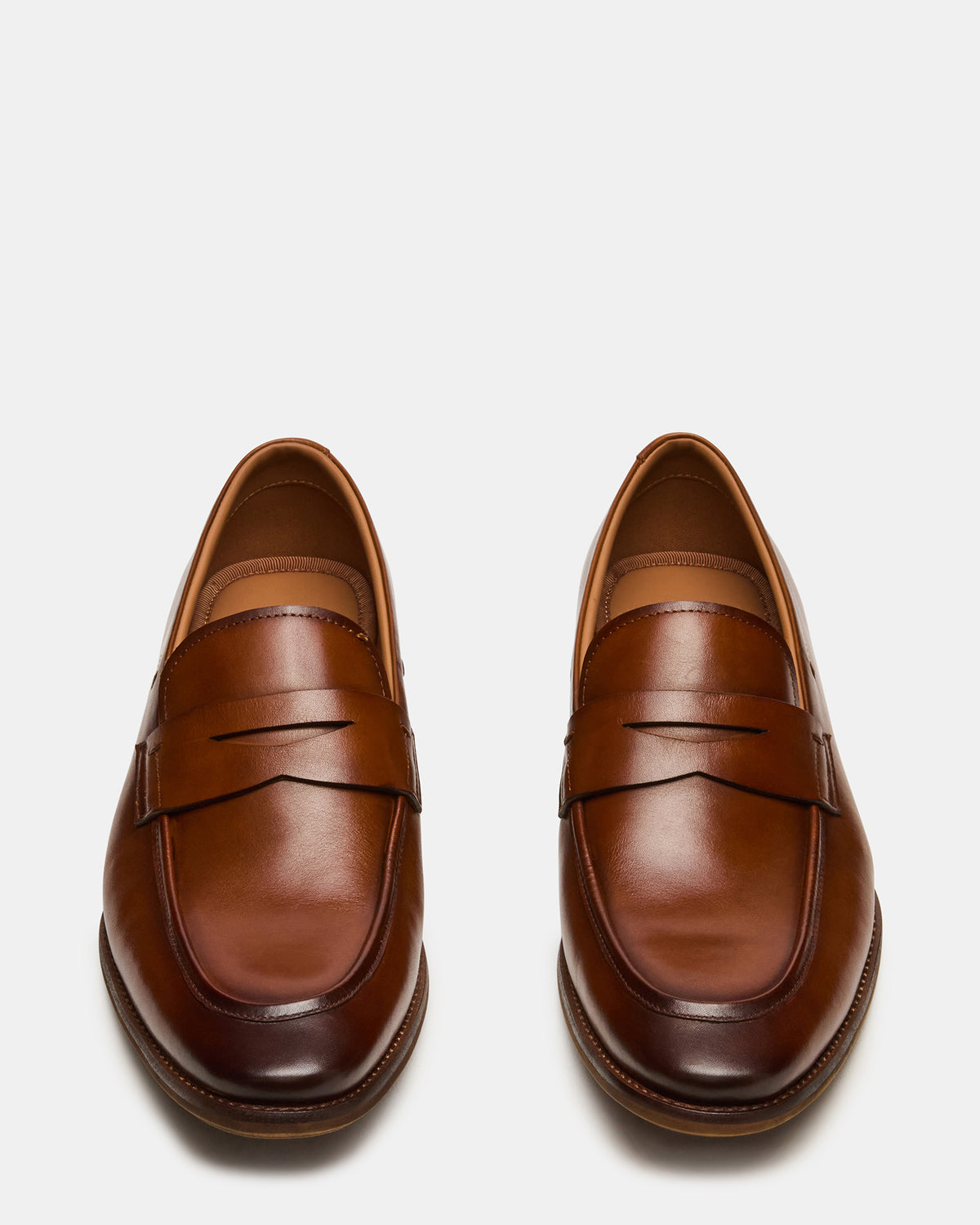 LIGHTNING Tan Leather Round-Toe Slip-On Men's Loafer