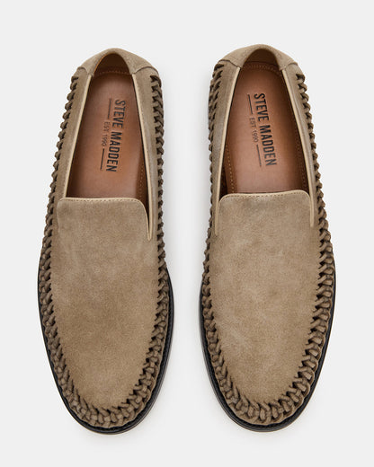 NAPOLI Sand Suede Slip-On Woven Men's Loafer