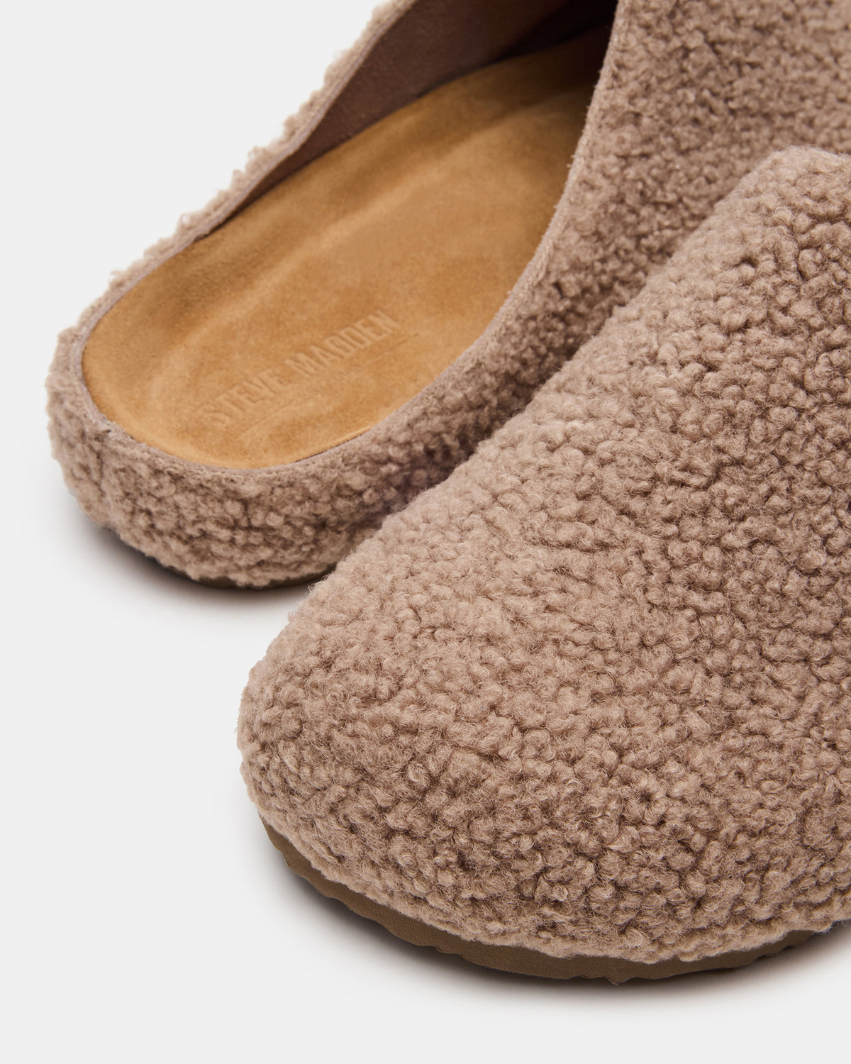WENDELIN Taupe Faux Shearling Footbed Slip-On Men's Casual Clog