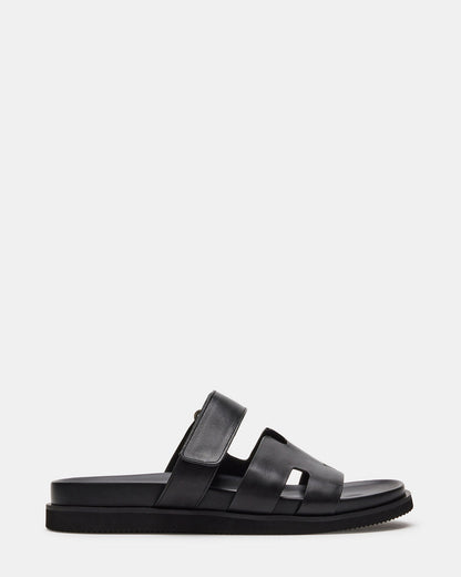 MAIVEN Black Leather Men's Fisherman Sandal