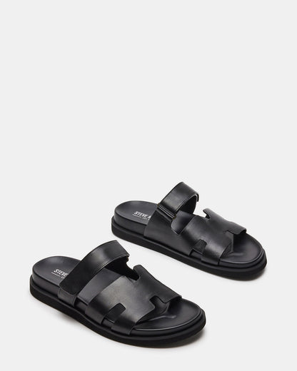 MAIVEN Black Leather Men's Fisherman Sandal