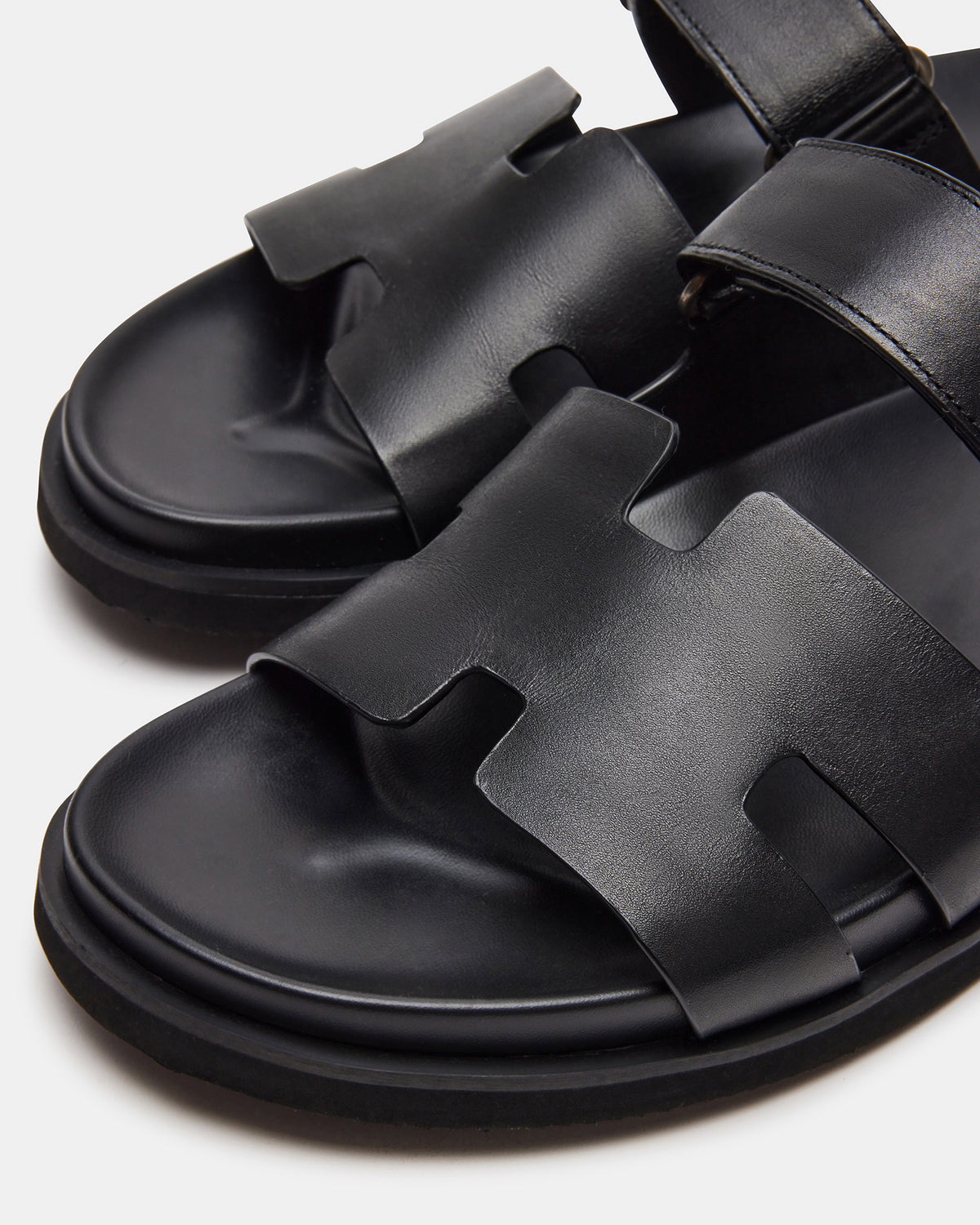 MAIVEN Black Leather Men's Fisherman Sandal