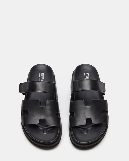MAIVEN Black Leather Men's Fisherman Sandal