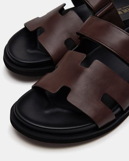 MAIVEN Brown Leather Men's Fisherman Sandal