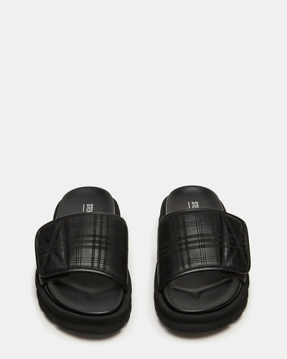 REESE Black Slide Footbed Rounded-Toe Men's Sandal