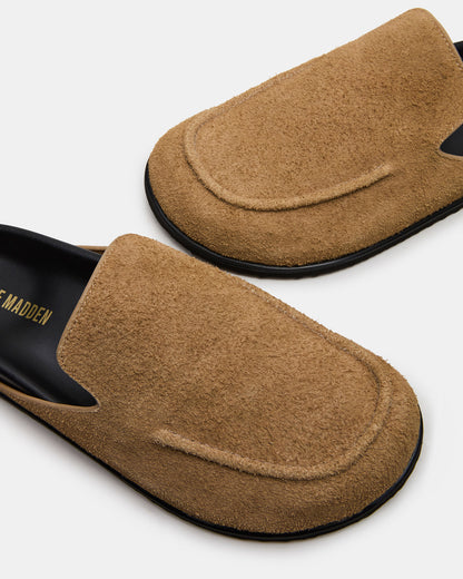 LUCIO Tan Suede Slip-On Men's Casual Clog