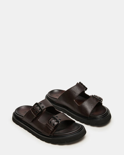 LUXOR Dark Brown Slide Footbed Men's Sandal