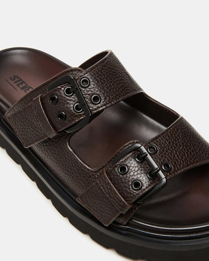 LUXOR Dark Brown Slide Footbed Men's Sandal