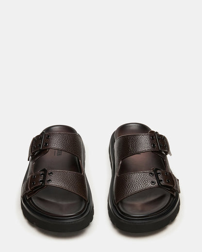 LUXOR Dark Brown Slide Footbed Men's Sandal