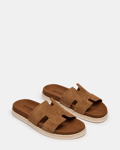 MERRICK Cognac Suede Footbed Slide Men's Sandal