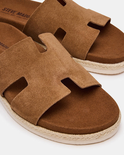 MERRICK Cognac Suede Footbed Slide Men's Sandal