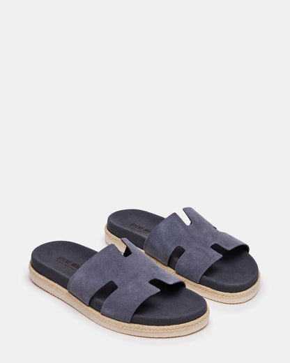 MERRICK Grey Suede Footbed Slide Men's Sandal
