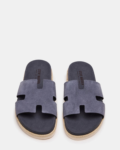 MERRICK Grey Suede Footbed Slide Men's Sandal