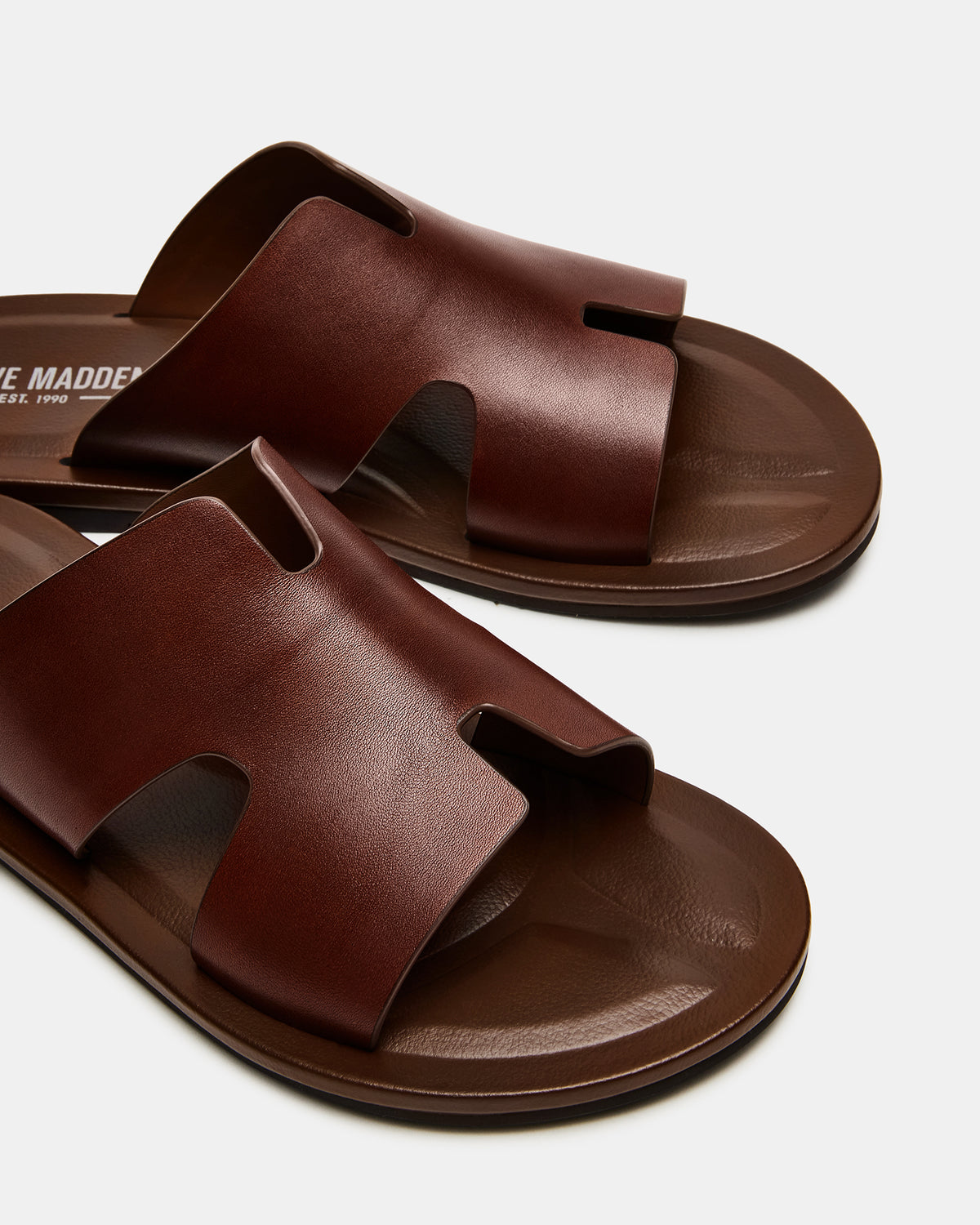 SPLASH Tan Leather Men's Flat Slip-On Sandal