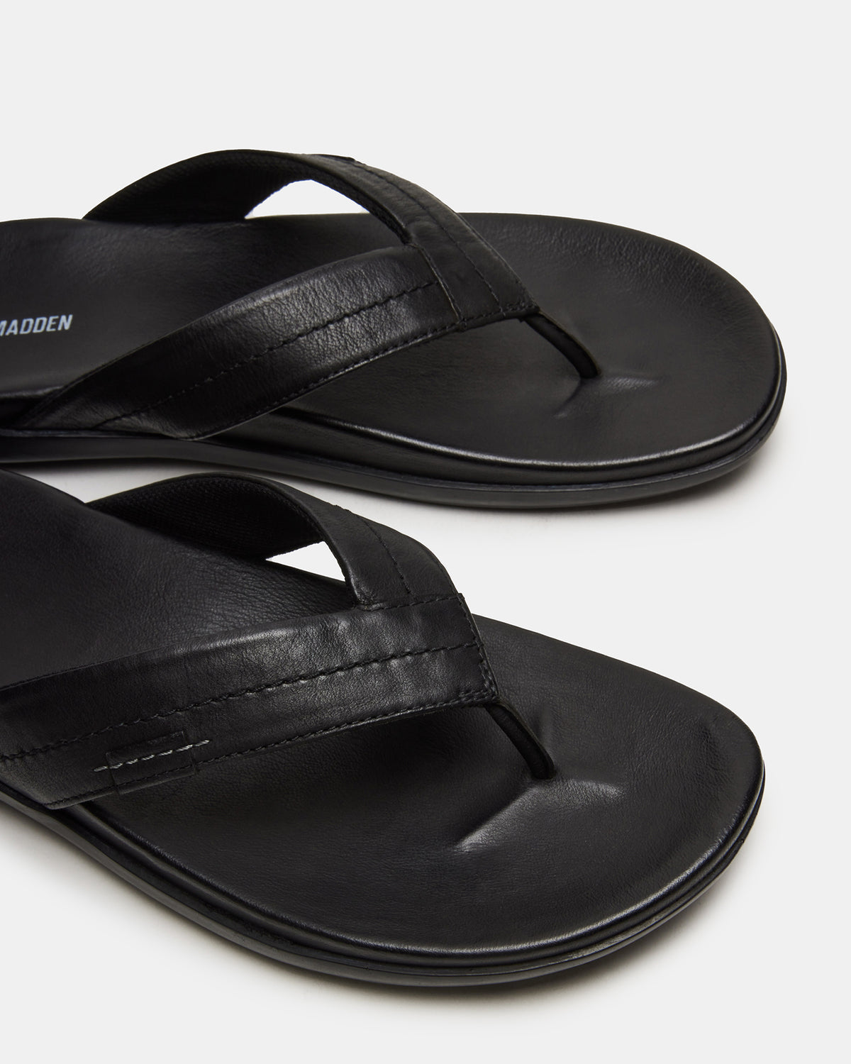 EMMETT Black Leather Men's Thong Sandal