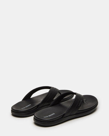 EMMETT Black Leather Men's Thong Sandal