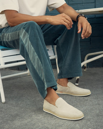 CAYDENN Off-White Slip-On Espadrille Men's Casual Loafer