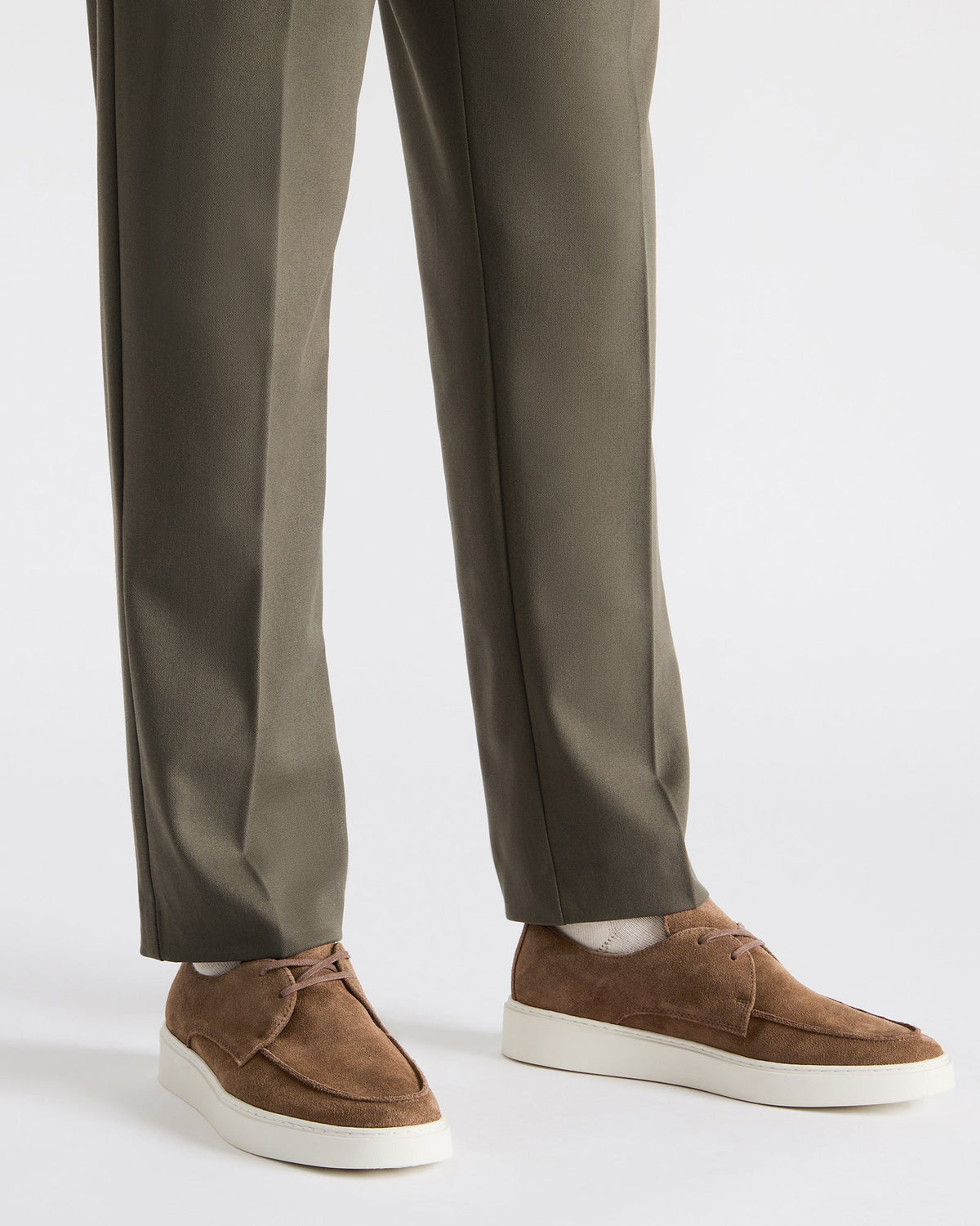 FRANKK Cognac Suede Lace-Up Men's Casual Shoe