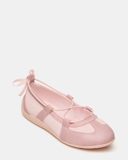 Kids' MEARA Blush Low-Top Lace-Up Girls' Sneaker