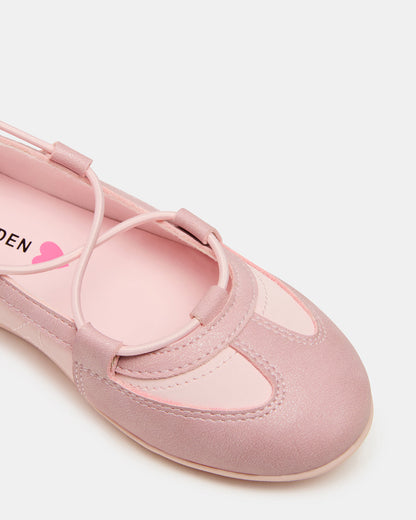 Kids' MEARA Blush Low-Top Lace-Up Girls' Sneaker