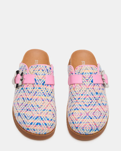 Kids' MAZIE Pink Multi Slip-On Mule Footbed Clog Girls' Flat