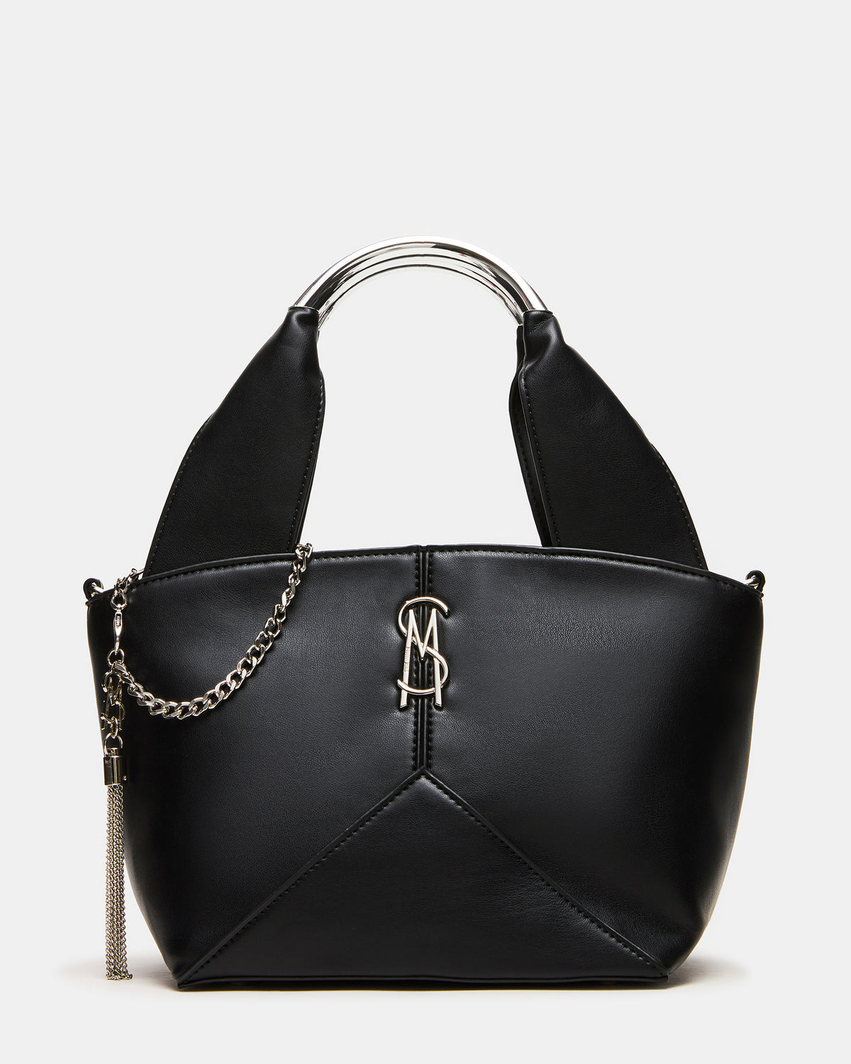 VIV Bag Black/Silver Top-Handle Hardware Embellished Handbag