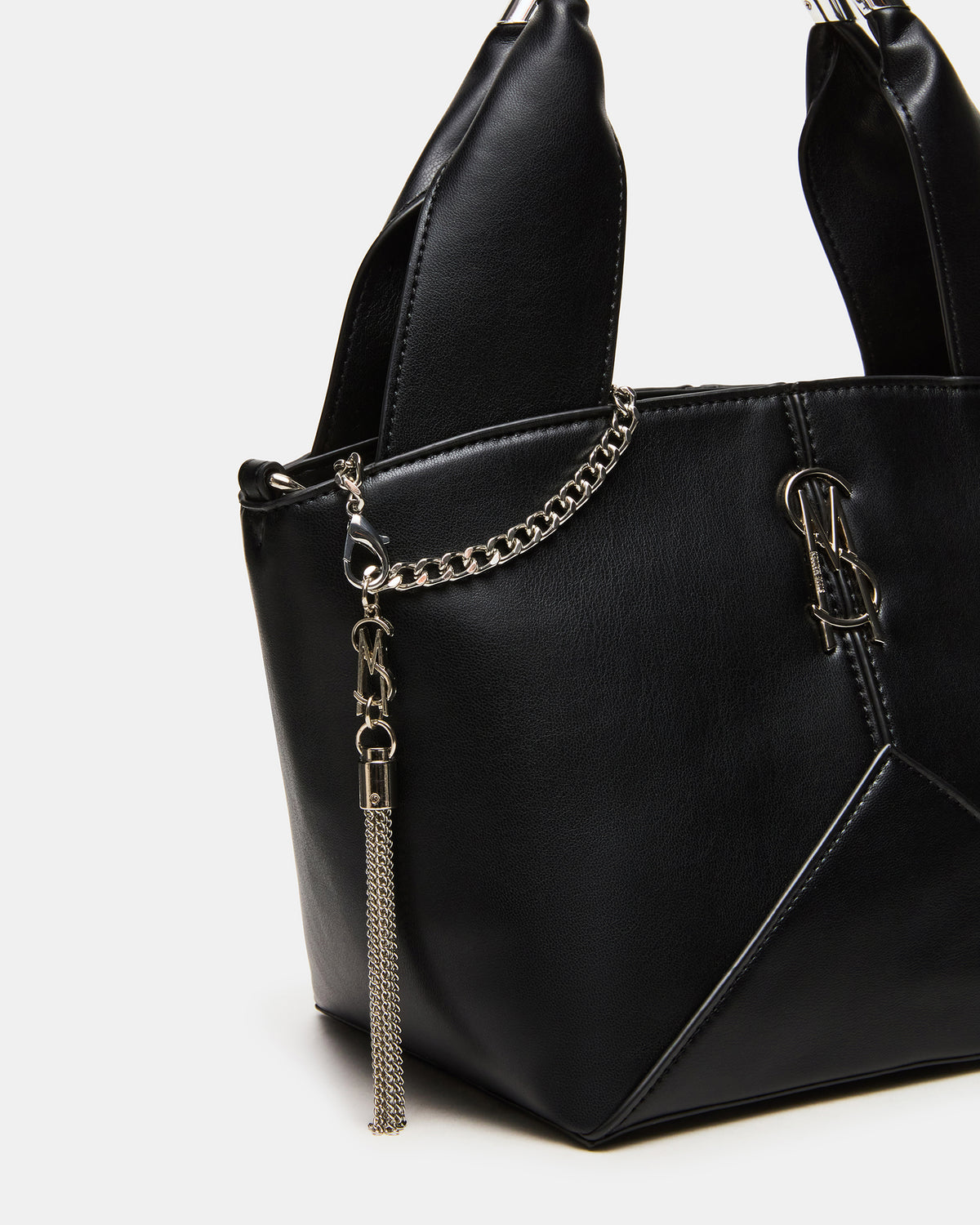 VIV Bag Black/Silver Top-Handle Hardware Embellished Handbag