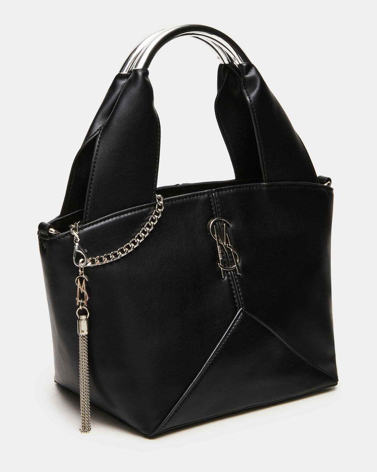 VIV Bag Black/Silver Top-Handle Hardware Embellished Handbag