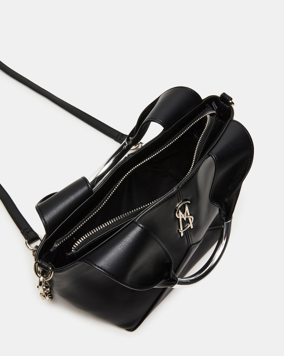 VIV Bag Black/Silver Top-Handle Hardware Embellished Handbag