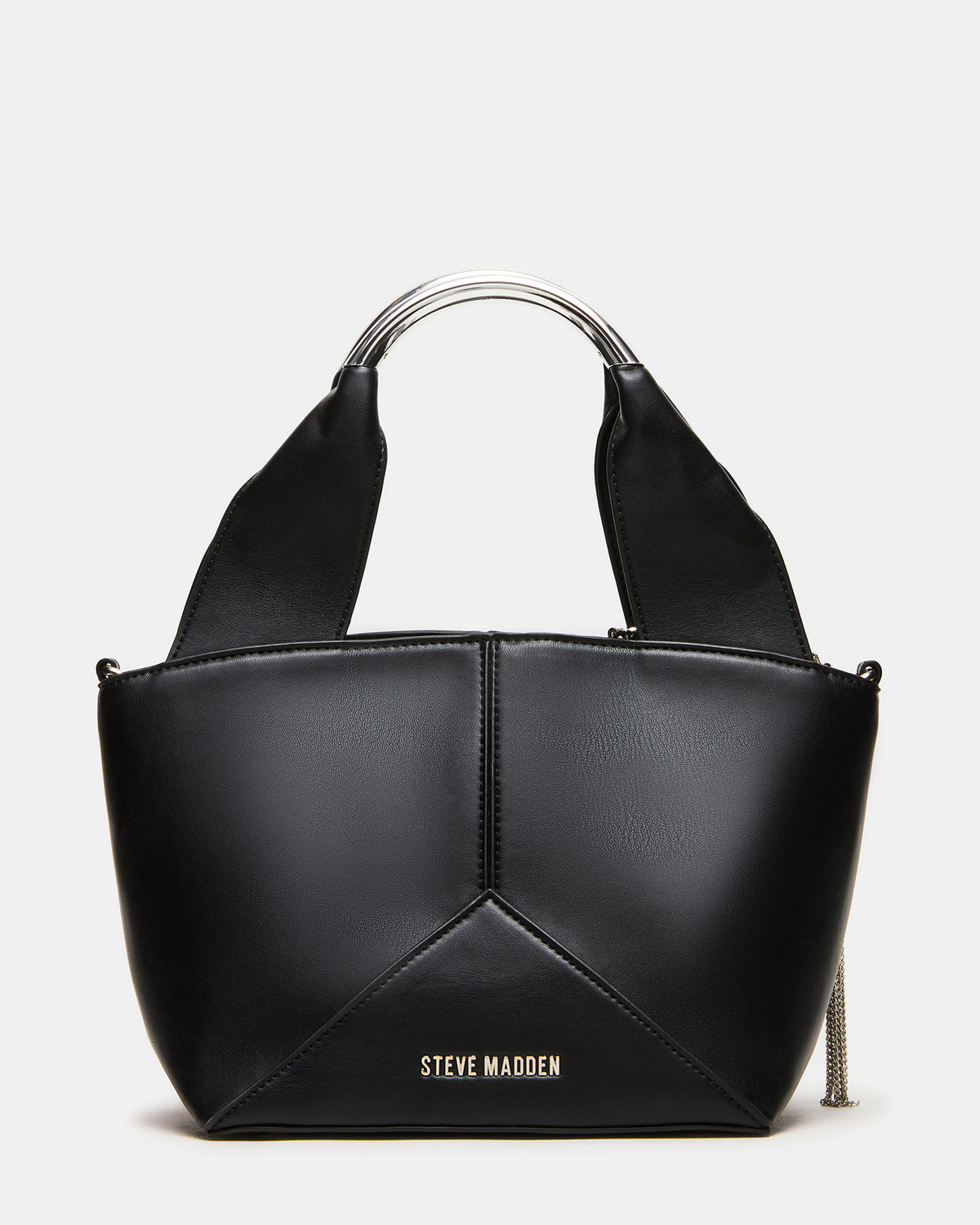 VIV Bag Black/Silver Top-Handle Hardware Embellished Handbag