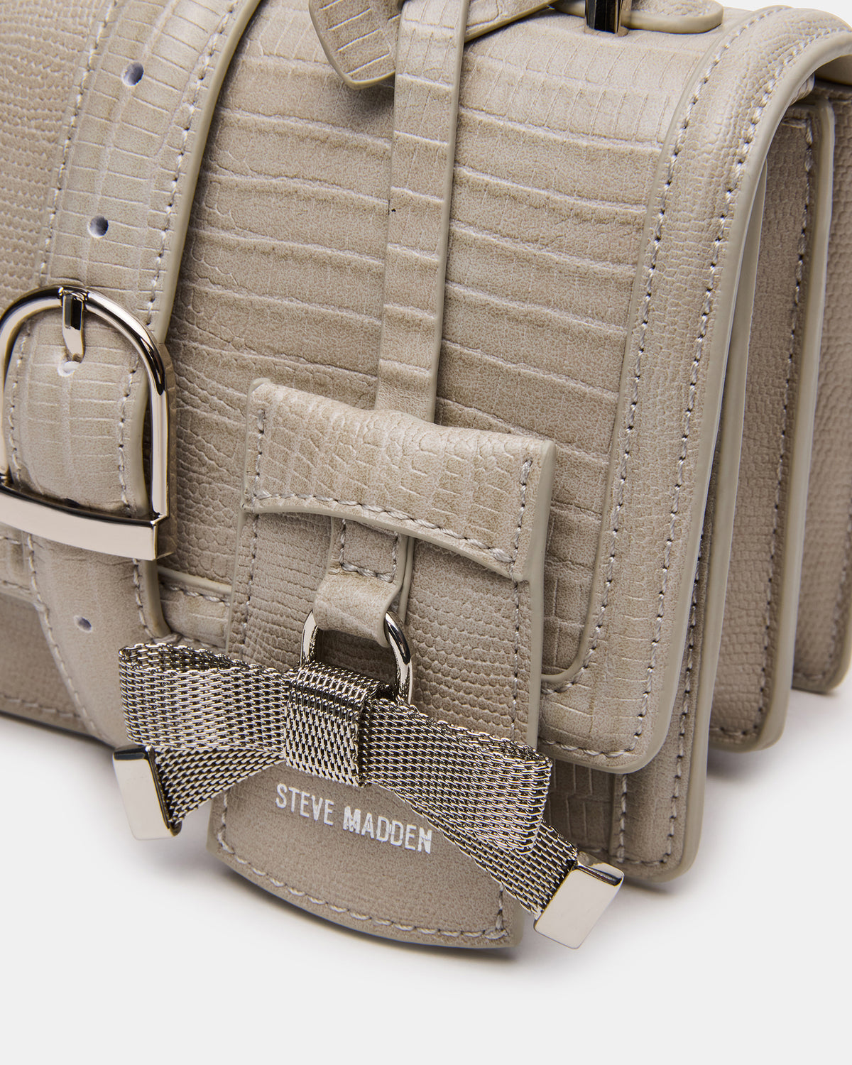 CLARK Bag Light Grey Structured Top-Handle Mini Handbag