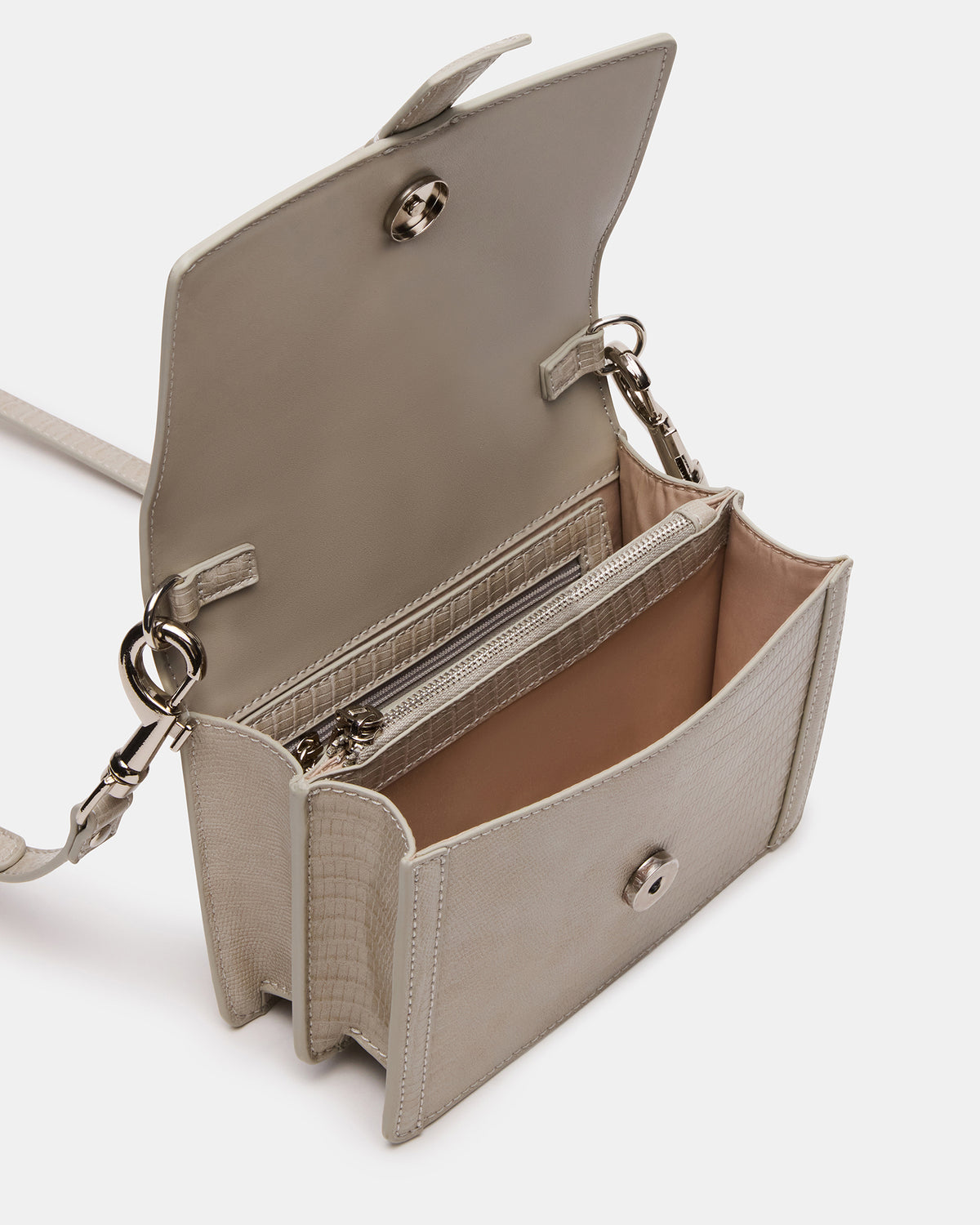 CLARK Bag Light Grey Structured Top-Handle Mini Handbag