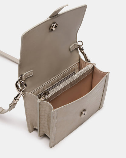 CLARK Bag Light Grey Structured Top-Handle Mini Handbag