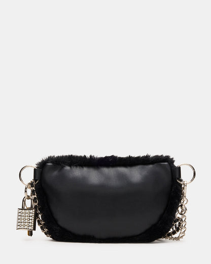 WYLDER Bag Black Faux Fur Crossbody Women's Belt Handbag