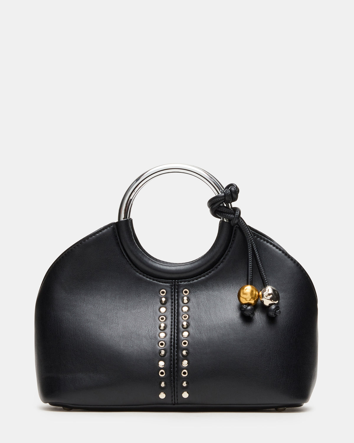 GEENA Embellished Bag Black Ring Top-Handle Crossbody Handbag