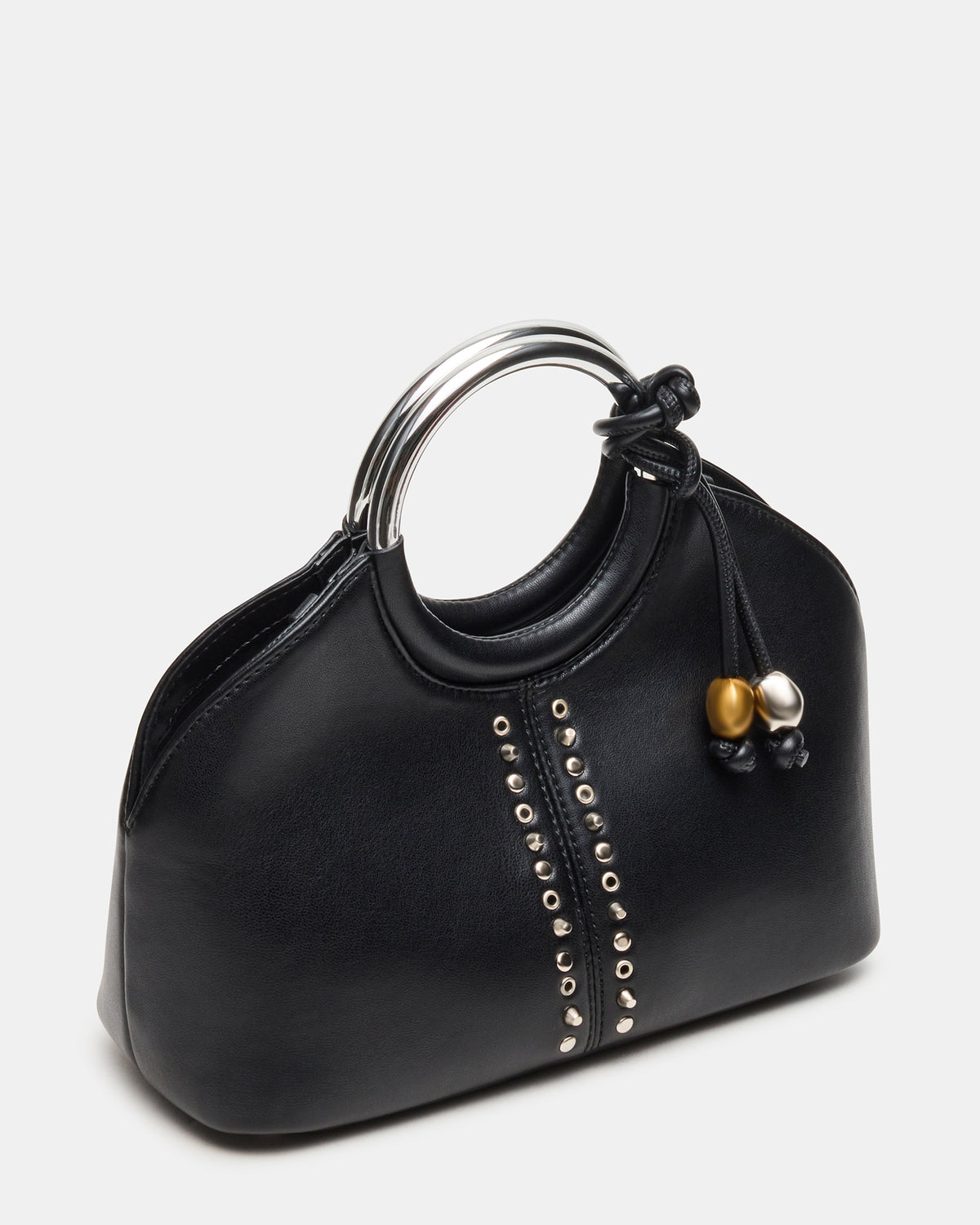 GEENA Embellished Bag Black Ring Top-Handle Crossbody Handbag