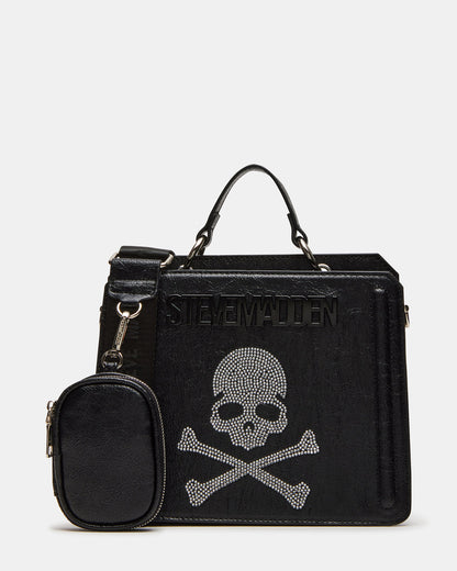 EVELYN Skull Bag Black Top Handle Crossbody Bag