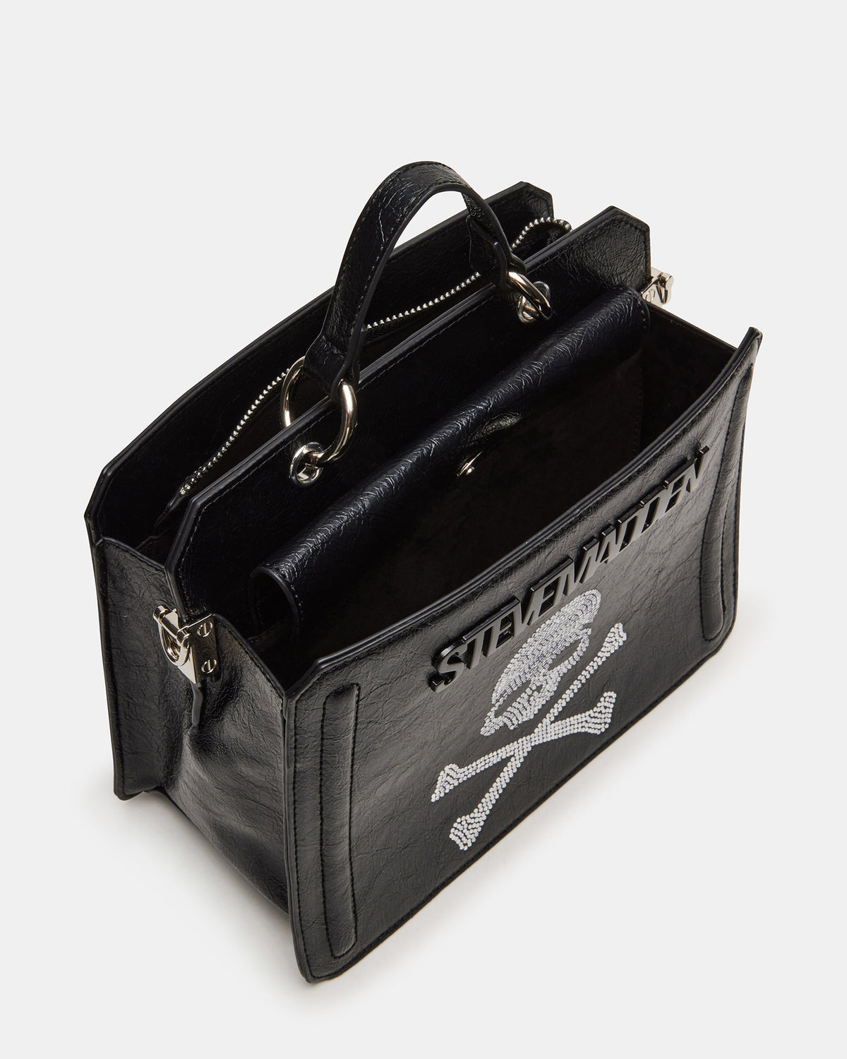 EVELYN Skull Bag Black Top Handle Crossbody Bag
