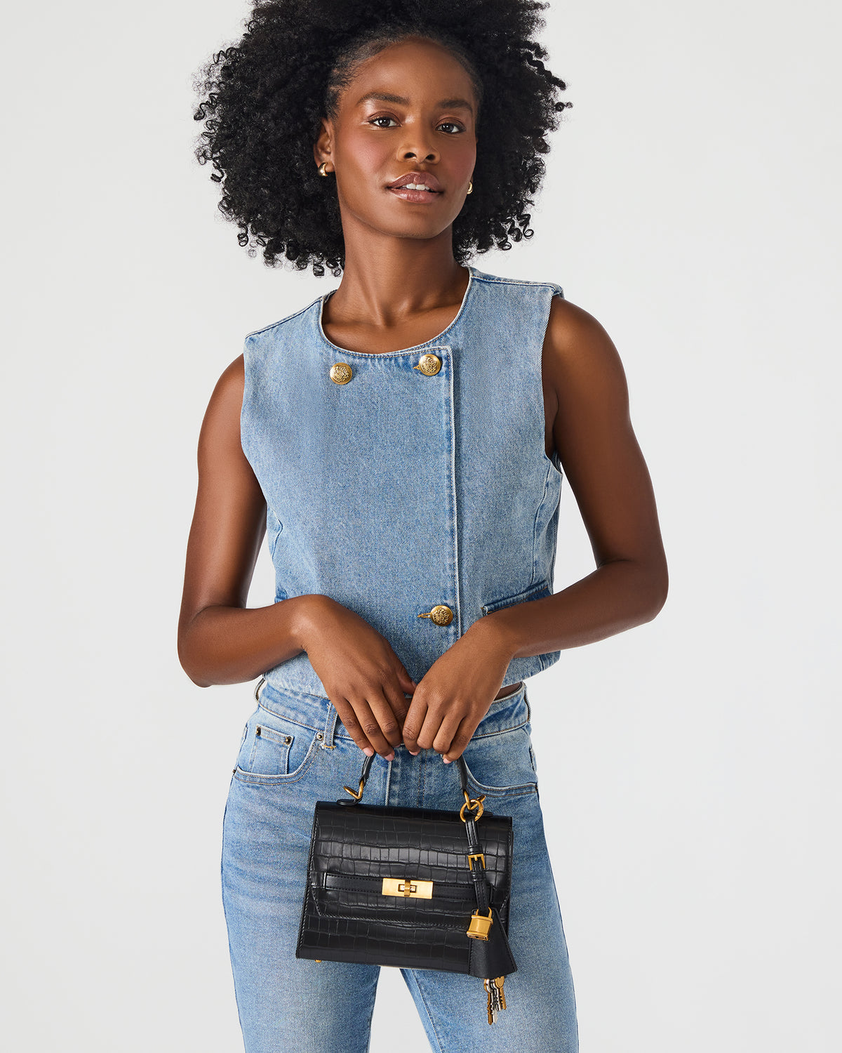 ELLOISE Bag Black Structured Mini Crossbody Handbag