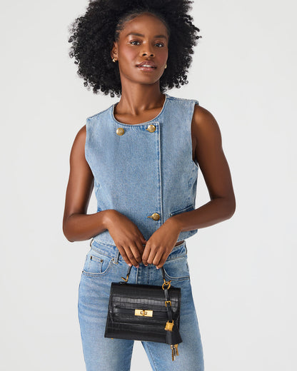 ELLOISE Bag Black Structured Mini Crossbody Handbag